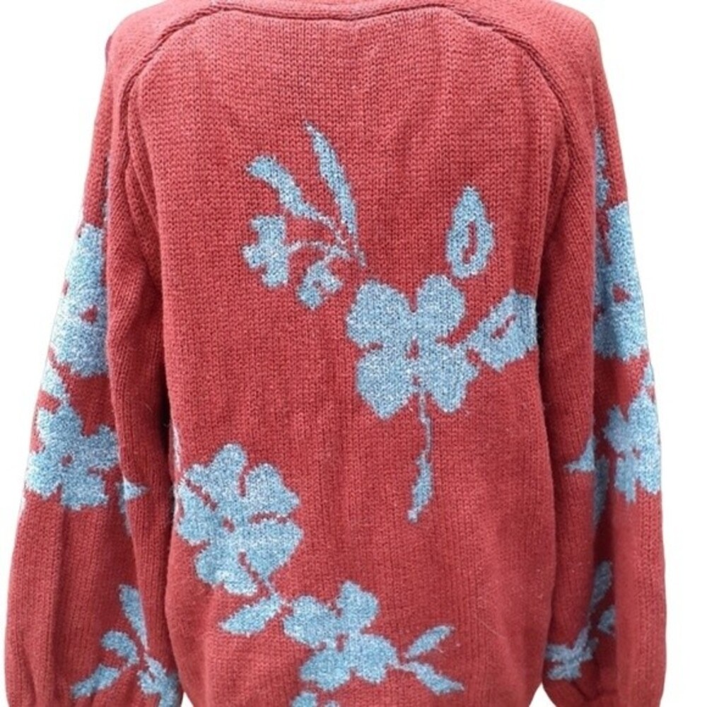 Sundance Balloon Sleeve Floral Cardigan Sweater - Picture 6 of 11